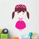 Pretty Brunette Princess with Wall Decal