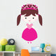 Pretty Brunette Princess with Wall Decal