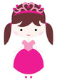 Pretty Brunette Princess with Wall Decal