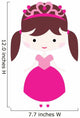 Pretty Brunette Princess with Wall Decal