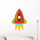 Cute Little Cartoon Rocket Wall Decal