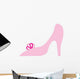 Pink Princess Slipper With Bow Wall Decal