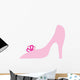 Pink Princess Slipper With Bow Wall Decal
