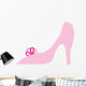 Pink Princess Slipper With Bow Wall Decal