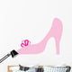 Pink Princess Slipper With Bow Wall Decal