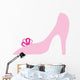 Pink Princess Slipper With Bow Wall Decal