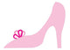 Pink Princess Slipper With Bow Wall Decal