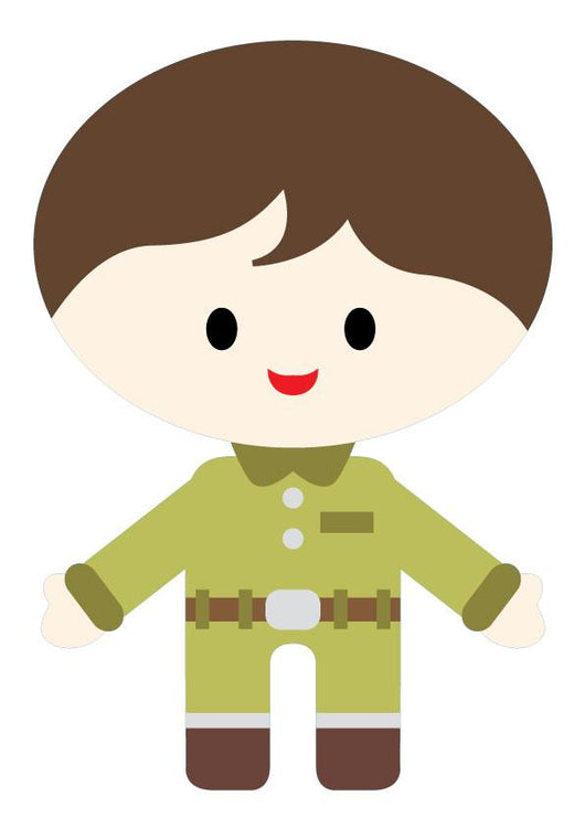 Cute Little Soldier Boy Wall Decal
