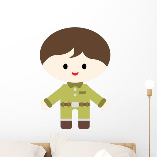 Cute Little Soldier Boy Wall Decal