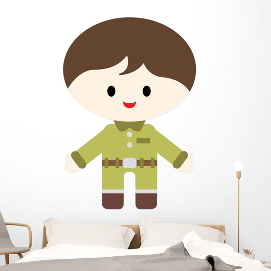 Cute Little Soldier Boy Wall Decal