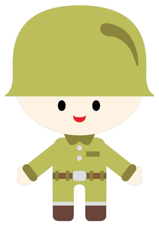Cute Little Soldier Boy Wall Decal