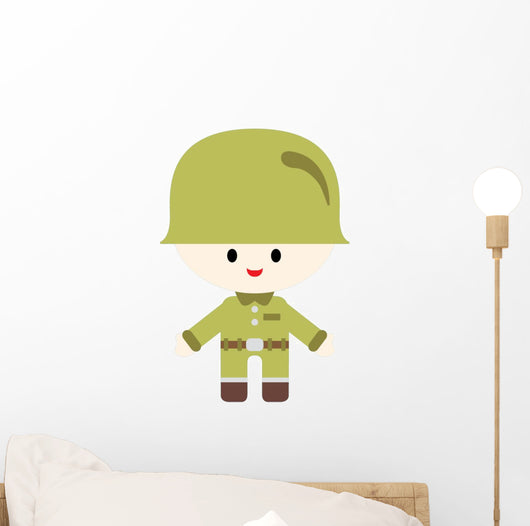 Cute Little Soldier Boy Wall Decal