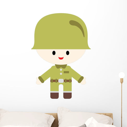 Cute Little Soldier Boy Wall Decal