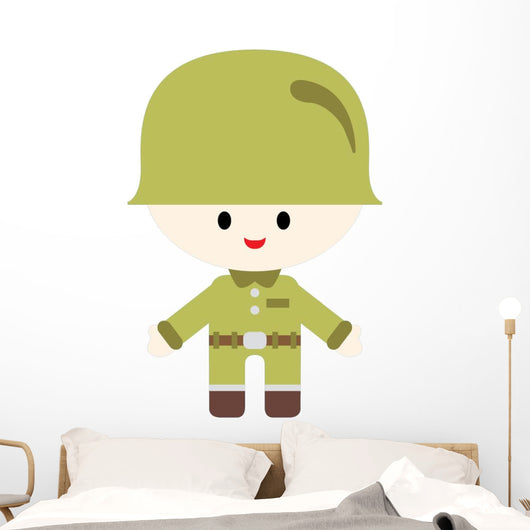 Cute Little Soldier Boy Wall Decal
