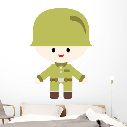 Cute Little Soldier Boy Wall Decal