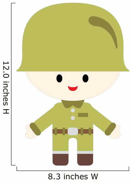 Cute Little Soldier Boy Wall Decal