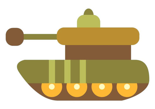Cute Cartoon Military Tank Wall Decal