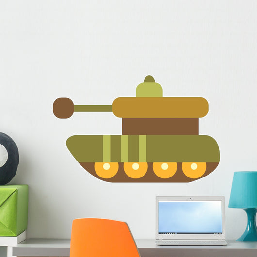 Cute Cartoon Military Tank Wall Decal