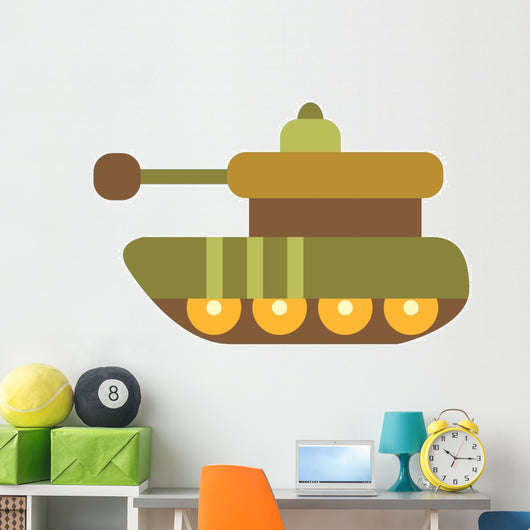 Cute Cartoon Military Tank Wall Decal