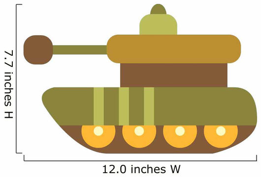 Cute Cartoon Military Tank Wall Decal