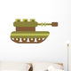 Cute Cartoon Military Tank Wall Decal