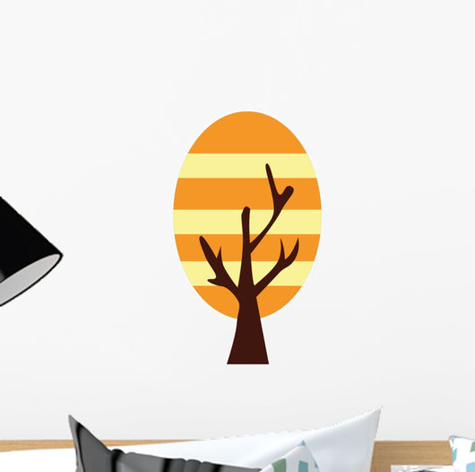 Abstract Orange Tree Wall Decal