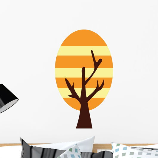 Abstract Orange Tree Wall Decal