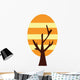 Abstract Orange Tree Wall Decal