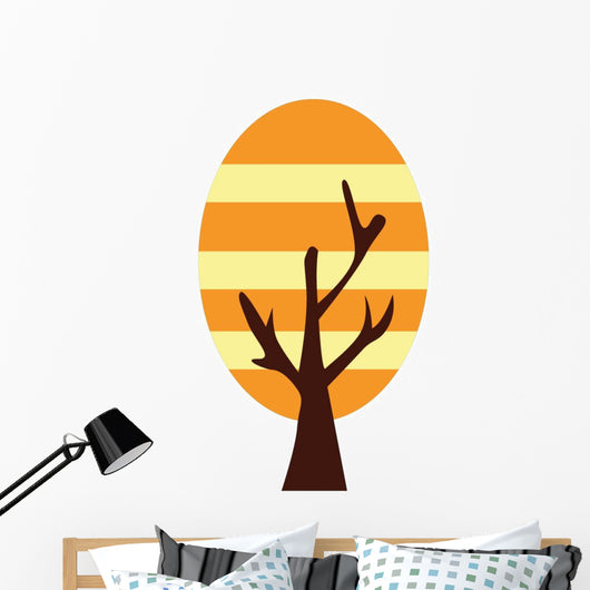 Abstract Orange Tree Wall Decal