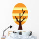 Abstract Orange Tree Wall Decal