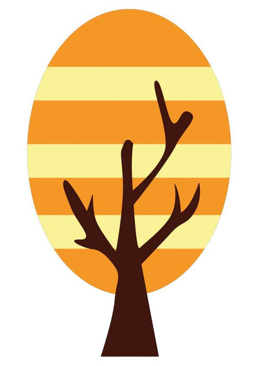 Abstract Orange Tree Wall Decal