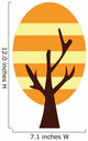 Abstract Orange Tree Wall Decal