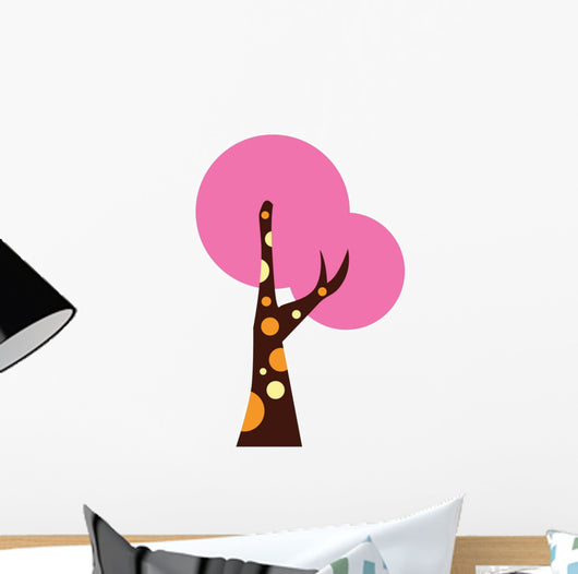 Pink Abstract Colorful Tree Wall Decal