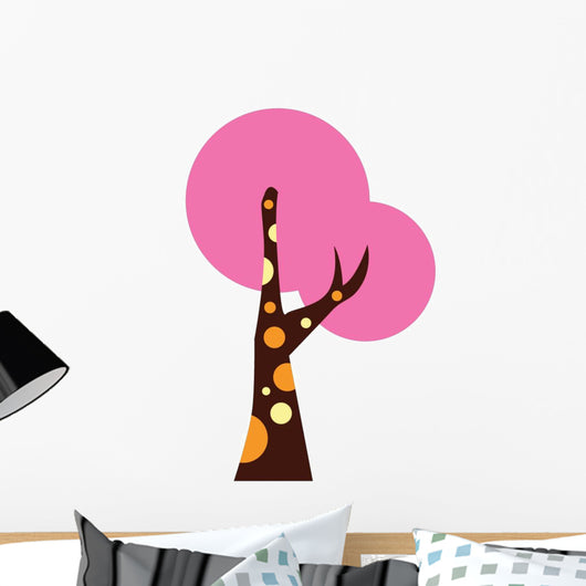 Pink Abstract Colorful Tree Wall Decal