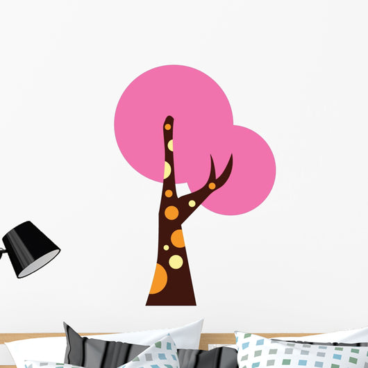 Pink Abstract Colorful Tree Wall Decal