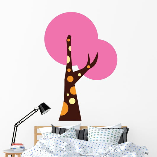 Pink Abstract Colorful Tree Wall Decal