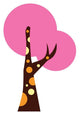 Pink Abstract Colorful Tree Wall Decal
