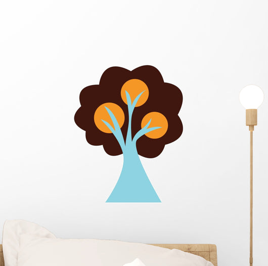 Blue Abstract Technicolor Tree Wall Decal