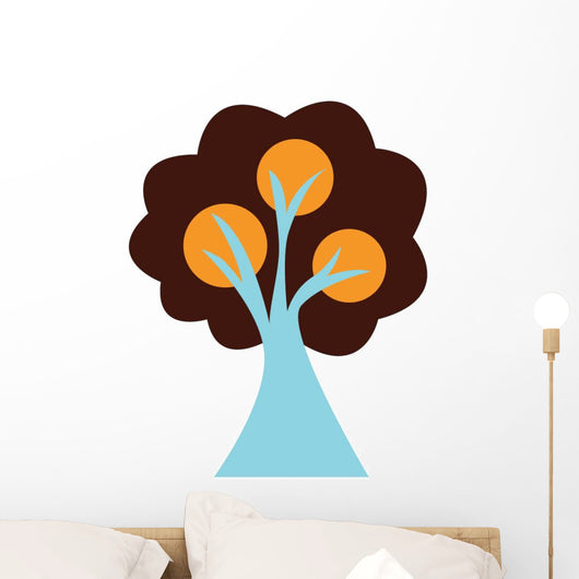 Blue Abstract Technicolor Tree Wall Decal