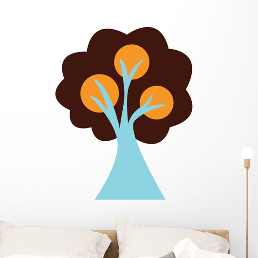 Blue Abstract Technicolor Tree Wall Decal