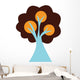 Blue Abstract Technicolor Tree Wall Decal