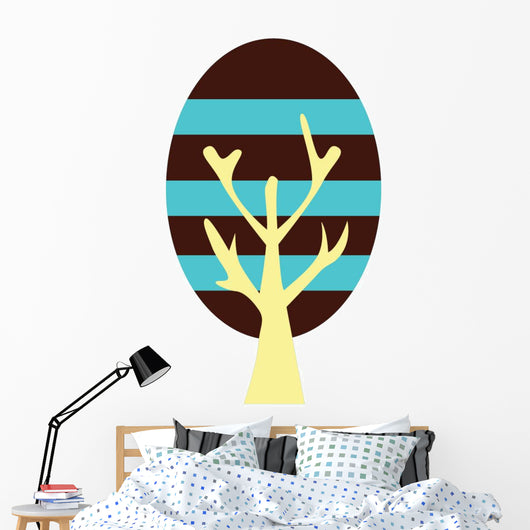 Oval Abstract Technicolor Tree Wall Decal