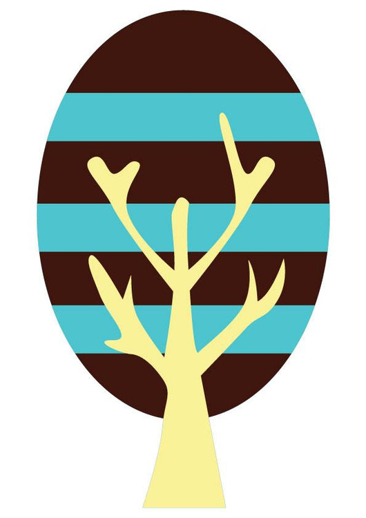 Oval Abstract Technicolor Tree Wall Decal