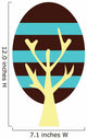 Oval Abstract Technicolor Tree Wall Decal