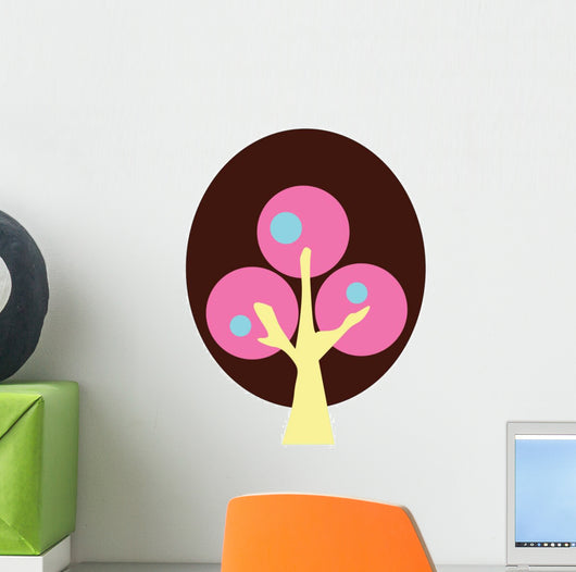 Brown Abstract Technicolor Tree Wall Decal