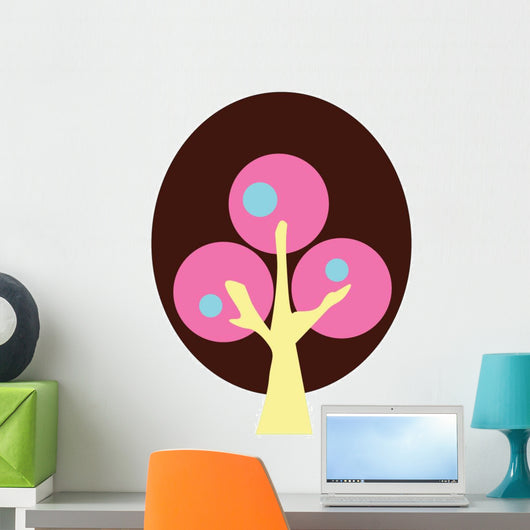 Brown Abstract Technicolor Tree Wall Decal