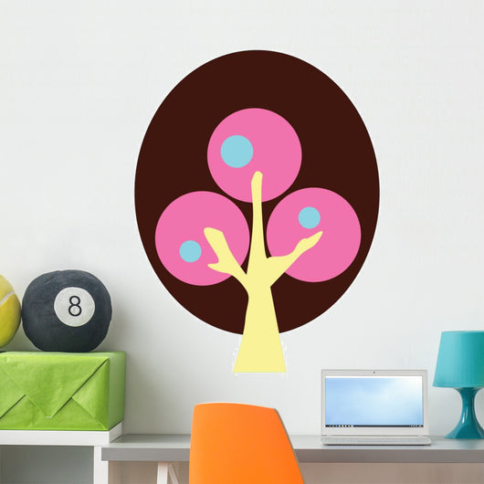 Brown Abstract Technicolor Tree Wall Decal