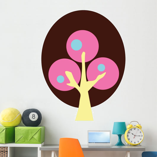 Brown Abstract Technicolor Tree Wall Decal