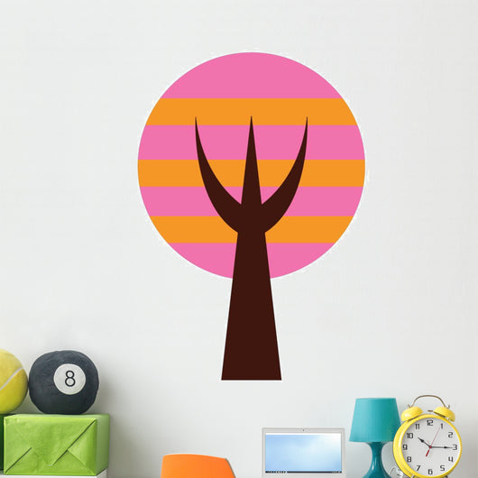 Pink Abstract Technicolor Tree Wall Decal