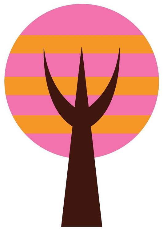 Pink Abstract Technicolor Tree Wall Decal